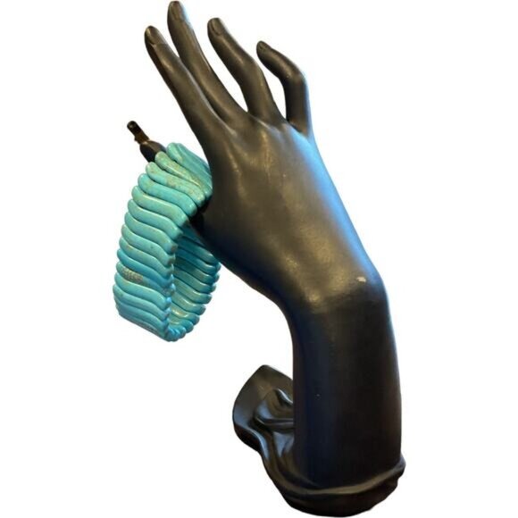 Vintage Turquoise Stretch Bracelet With Chunky Beads - Picture 3 of 4